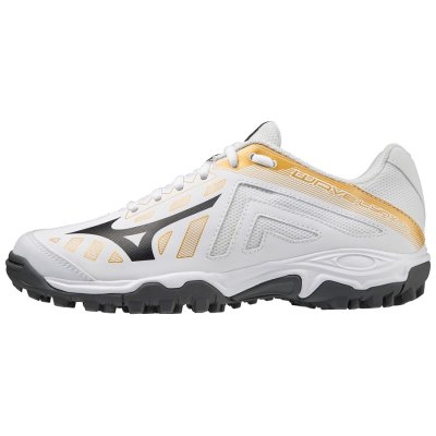 Zapatillas Hockey Mizuno WAVE LYNX Junior Mujer - Blancos / Dorados - Chile M409NOHSWL